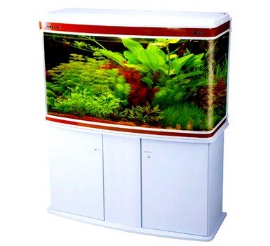 На фото Аквариум Boyu LH-1000/1000A с тумбой, белый